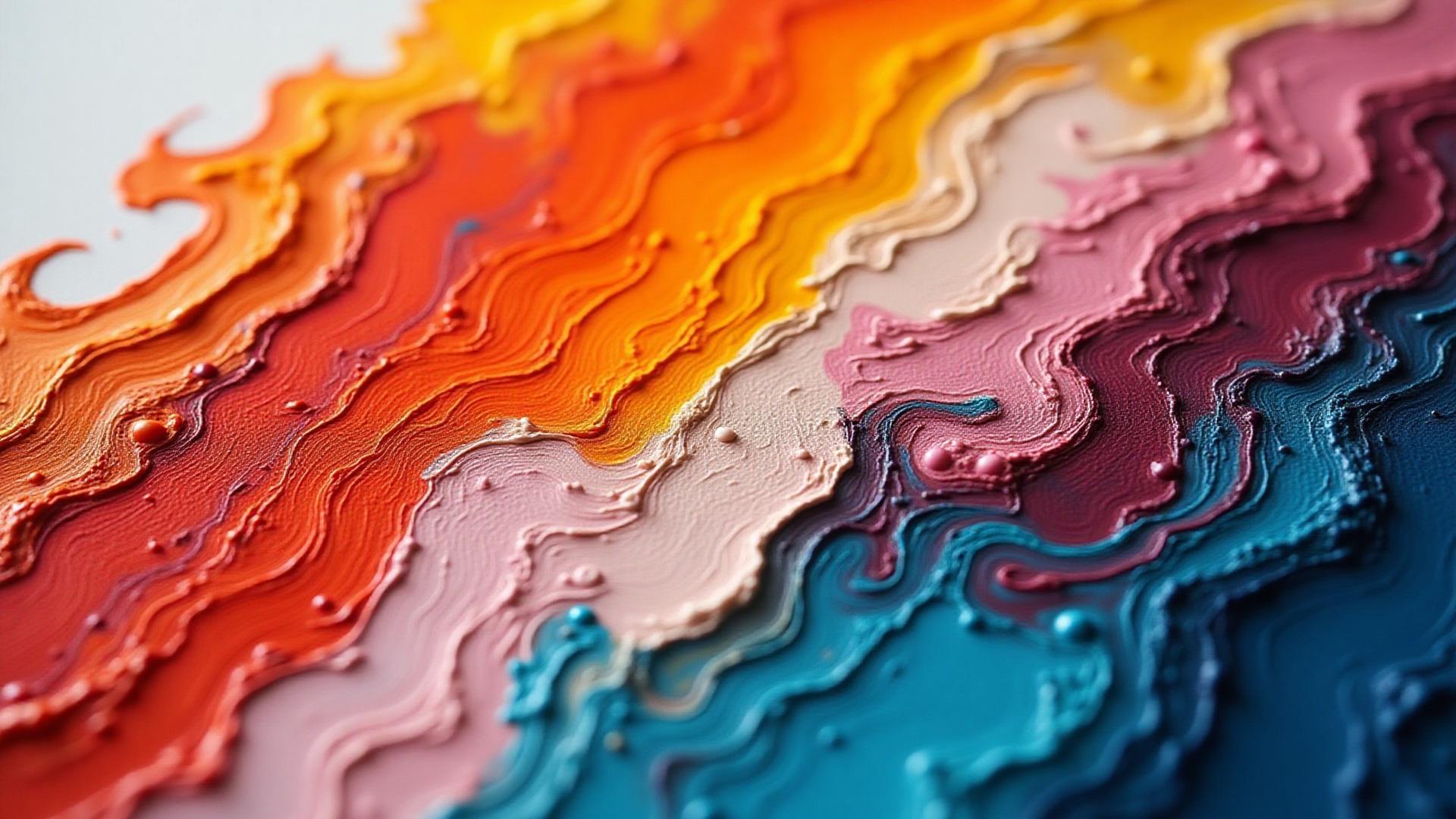 붓이 만들어내는 물감의 추상적인 형태